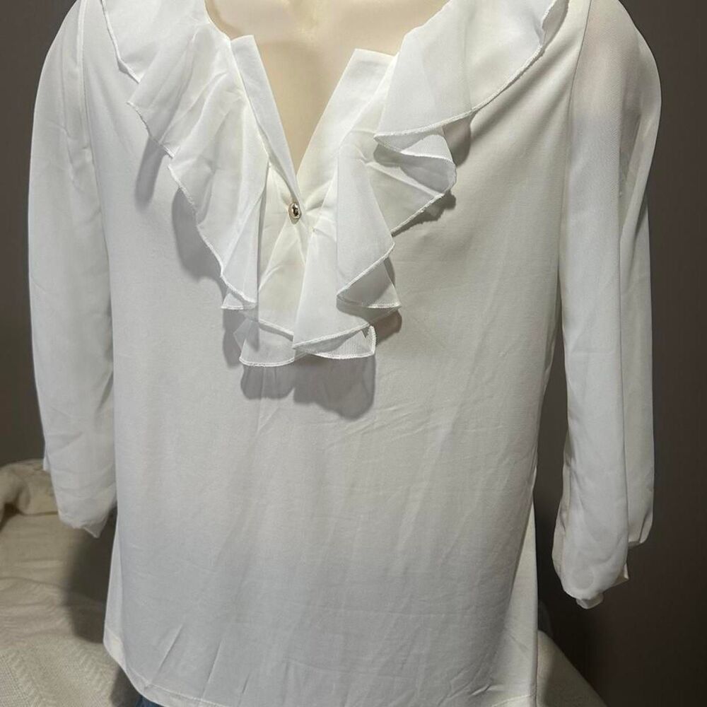 Perceptions Women's White Blouse